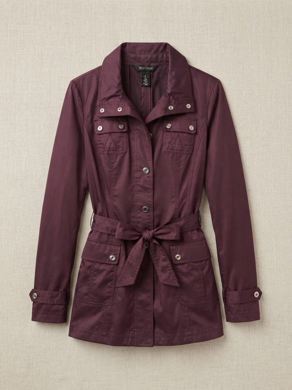 White House Black Market Plum Purple Utility Trench Jacket - Size 8